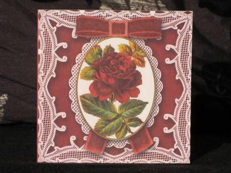 Red Rose Mini Lace Card and Matching Envelope Sheet by KiJu KiJu