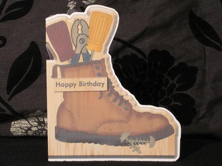 Wooden Boot Novelty Shape Card by KiJu KiJu