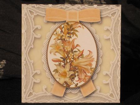 White Lillies Mini Lace Card and Matching Envelope Sheet by KiJu KiJu