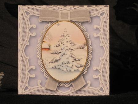 Snowy Christmas Tree Mini Card and Envelope Sheet by KiJu KiJu