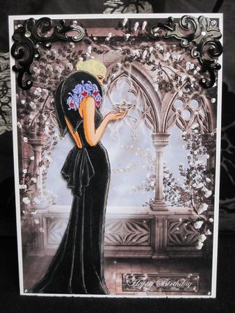 Decoupage Lady in Black Ball Gown by KiJu KiJu