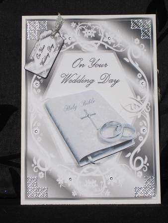 Wedding Bible and Rings Quick Card Front with Decoupage by KiJu KiJu
