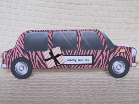 Large Dl Zebra Stripe Stretch Limo Shaped Card by KiJu KiJu
