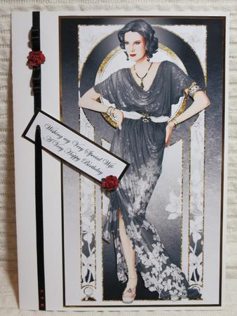 Art Deco Lady Elise (black) A4 by KiJu KiJu