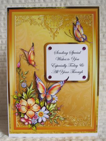 Fiery Butterflies Decoupage Card Front by KiJu KiJu