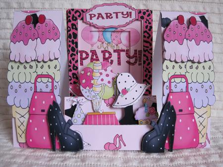 Party Time Birthday Decoupage Stepper card Kit by KiJu KiJu