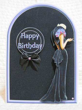 Lady in Black & Purple Rounded Quick Card by KiJu KiJu