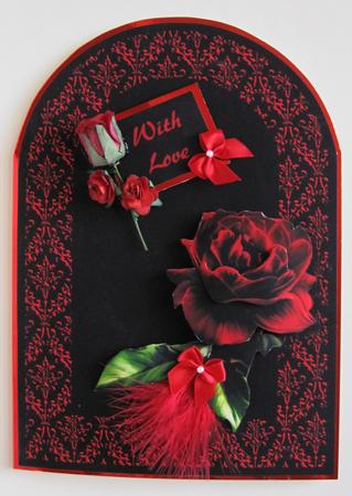 Dark Red Rose Rounded Quick Card by KiJu KiJu