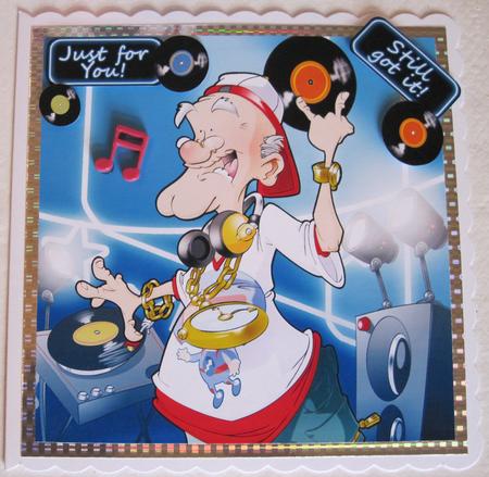 Old Dj Dude 8x8 Card by KiJu KiJu