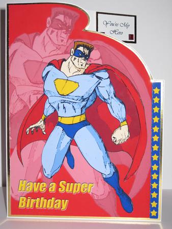 Superhero Shaped Birthday Card (red) - A5 by KiJu KiJu