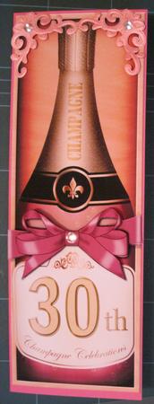 Large Dl 30th Champers in a Box Quick Card 3D Decoupage by KiJu KiJu