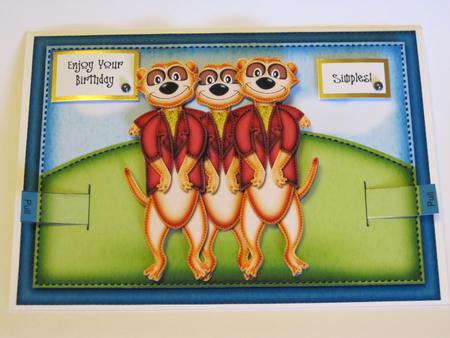 3D Meerkats Animated Moveable Decoupage Card Kit by KiJu KiJu