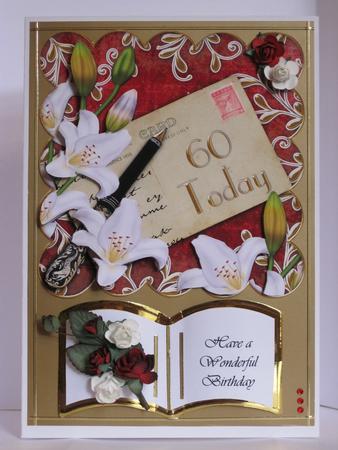 White Lily Scallop Postcard Red 60 Today Step by Step by KiJu KiJu