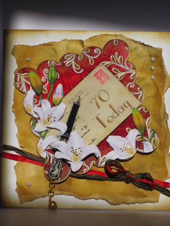 White Lily Scallop Postcard Red 70 Today Step by Step by KiJu KiJu