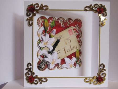 White Lily Scallop Postcard Red 75 Today Step by Step by KiJu KiJu