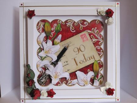 White Lily Scallop Postcard Red 90 Today Step by Step by KiJu KiJu