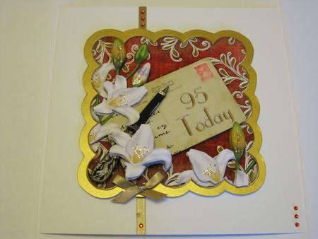 White Lily Scallop Postcard Red 95 Today Step by Step by KiJu KiJu