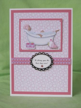 Pamper Yourself Female Decoupage Card Front by KiJu KiJu