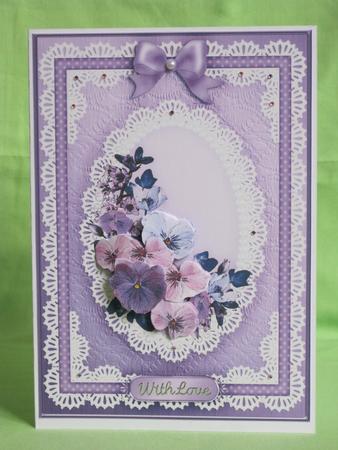 A5 Spring Flowers and Lace Quick Card with 3D Decoupage by KiJu KiJu