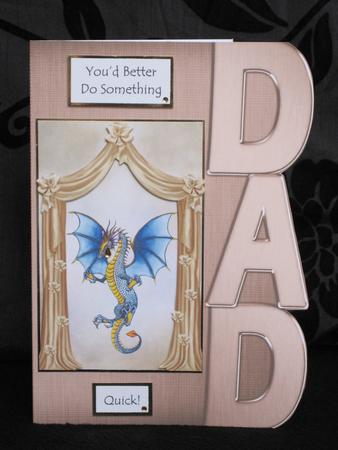 5 x 7 Elegant Metallic Dad Shaped Card by KiJu KiJu