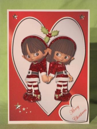 Loving Christmas Elves Quick Card by KiJu KiJu