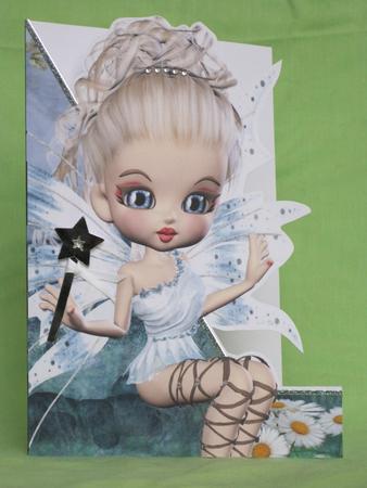 Leah Fairy A5 Shaped Front Print and Fold Card by KiJu KiJu