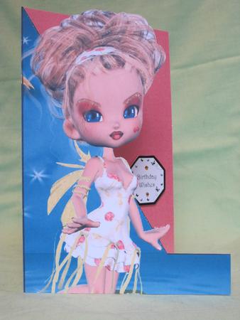 Phoebe Fairy A5 Shaped Front Print and Fold Card by KiJu KiJu