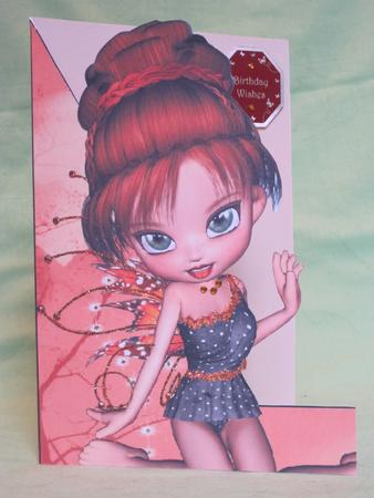 Kayleigh Fairy A5 Shaped Front Print and Fold Card by KiJu KiJu