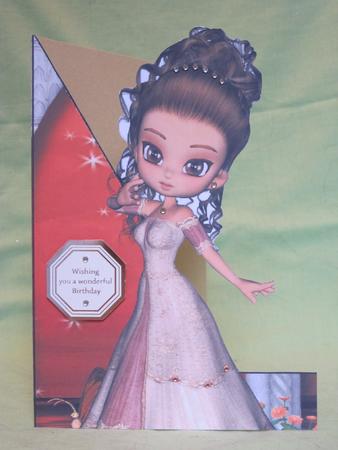 Marissa A5 Shaped Front Print and Fold Card by KiJu KiJu