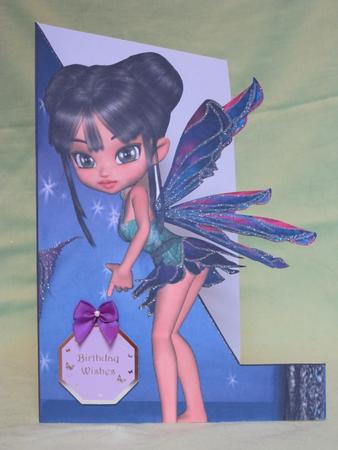 Lotus Fairy A5 Shaped Front Print and Fold Card by KiJu KiJu