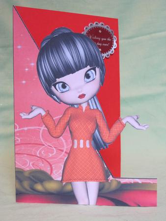 Melanie Shaped Front A5 Print and Fold Card by KiJu KiJu