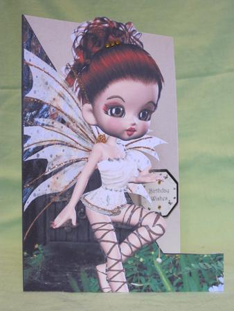 Maisies Fairy Hideaway Shaped Front A5 Print and Fold Card by KiJu KiJu