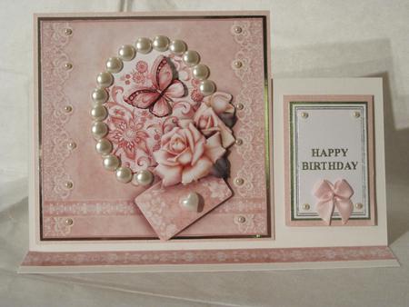 Dusky Pink Butterfly & Roses Decoupage by KiJu KiJu