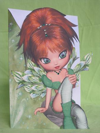 Gertie Fairy A5 Shaped Front Print and Fold Card by KiJu KiJu
