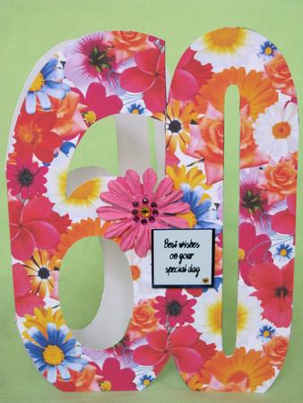 Your 60th Birthday Number Shaped Card by KiJu KiJu