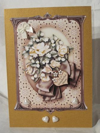 White Roses Bouquet in a Bronze Frame, Decoupage Step by Step by KiJu KiJu