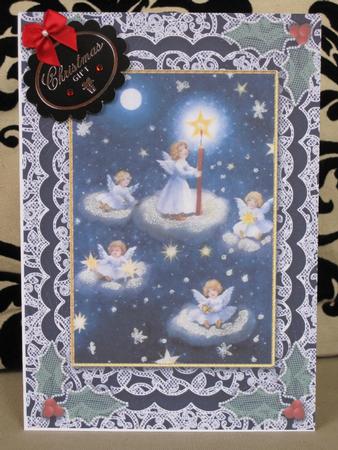 Angels Liting Sky A5 Lace Card Front Side Step Stacker by KiJu KiJu