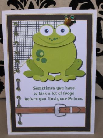 Kiss a Frog Card Topper by KiJu KiJu