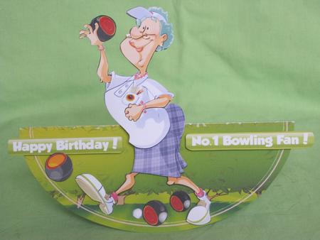 Lawn Bowls Lady Wobble Card. by KiJu KiJu
