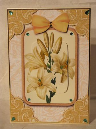 White Lily A5 Decoupage Card Front Step by Step by KiJu KiJu