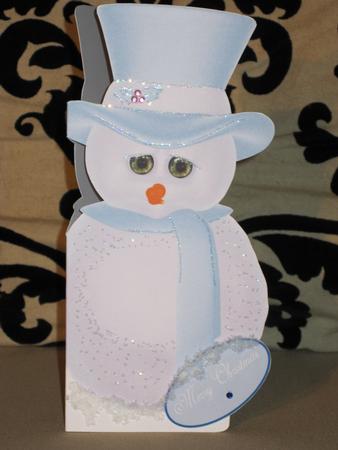 Snowman Shaped Card Merry Christmas Happy Holidays by KiJu KiJu