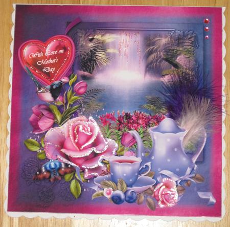 Tea with a Waterfall View Card Topper by KiJu KiJu