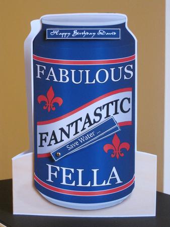Fantastic Fella Beer Can Shaped Card with Decoupage by KiJu KiJu