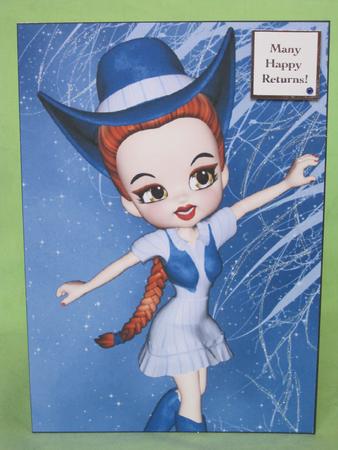 Line Dancer in Blue A5 Print and Fold Card by KiJu KiJu