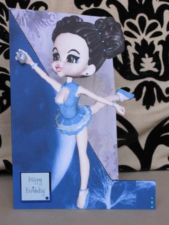 Betsy Ballerina Shaped Front A5 Print and Fold Card by KiJu KiJu