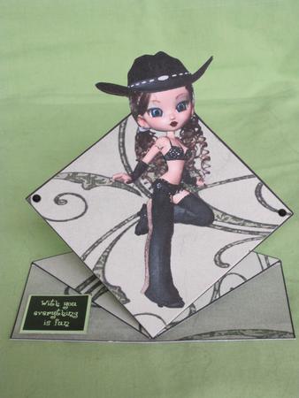 Cody Cowgirl Pop Up Spring Card by KiJu KiJu