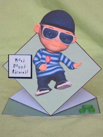 Cool Little Dude Pop Up Spring Card 2 by KiJu KiJu