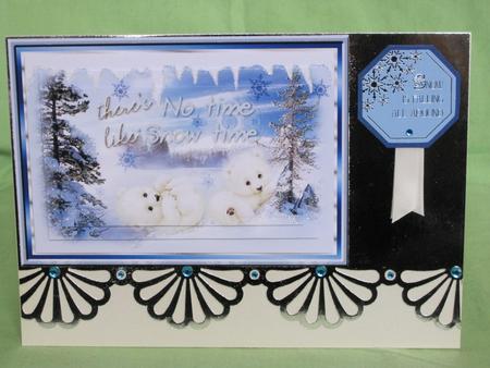 The Christmas Polar Bear Babies Pyramid Card by KiJu KiJu