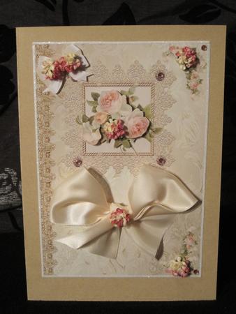 Beautiful Vintage Peach Roses & Lace by KiJu KiJu