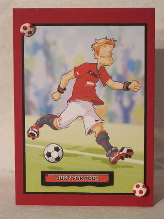Football Dude Red, Black and White A4. by KiJu KiJu